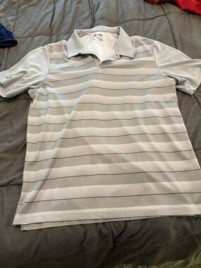 Men's Adidas Striped Polo Shirt